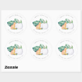 Sticker Rond Tropical Fox and White Citrouille Adresse de retou (Feuille)