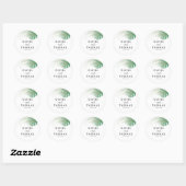 Sticker Rond Tropical Green Palm Leaf Wedding Favor  (Feuille)