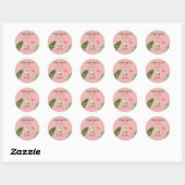 Sticker Rond Tropical Hot Pink Palm Springs Bachelorette Party (Feuille)