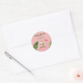 Sticker Rond Tropical Hot Pink Palm Springs Bachelorette Party (Enveloppe)