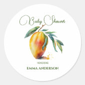Sticker Rond Tropical Mango | Baby Shower (Devant)