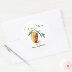 Sticker Rond Tropical Mango Baby Shower