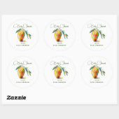 Sticker Rond Tropical Mango | Baby Shower (Feuille)