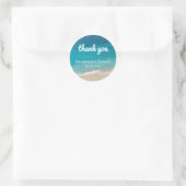 Sticker Rond Tropical Modern Sand Beach Merci Mariage Favoriser (Sac)