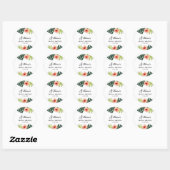 Sticker Rond Tropical Monstera Palm Bridal Shower  (Feuille)