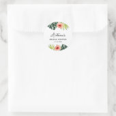 Sticker Rond Tropical Monstera Palm Bridal Shower  (Sac)