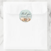 Sticker Rond Tropical Ocean Beach Seashell Mariage (Sac)
