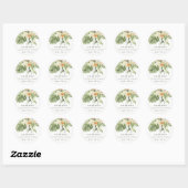 Sticker Rond Tropical Orange Green Leafy Botanique Adresse (Feuille)