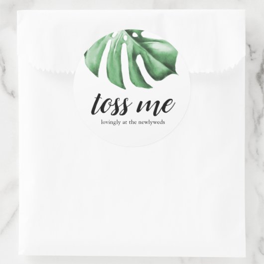 Sticker Rond Tropical Palm Greenery Me Jetez D'Adorables Nouvea (Sac)