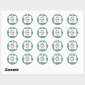 Sticker Rond Tropical Palm Leaf Bachelorette Équipe (Feuille)