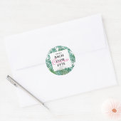 Sticker Rond Tropical Palm Leaf Bachelorette Équipe (Enveloppe)