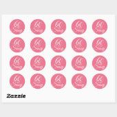 Sticker Rond Tropical Pink 60 Sassy 60e anniversaire (Feuille)