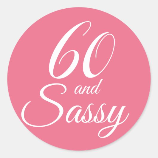 Sticker Rond Tropical Pink 60 Sassy 60e anniversaire (Devant)