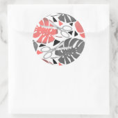 Sticker Rond Tropical print monstera leaves scissors jungle exo (Sac)
