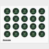 Sticker Rond Tropical Rainforest Green Feuilles Mariage Merci (Feuille)
