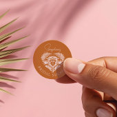 Sticker Rond Tropical Rétro Arbre Palmier Cadeau de Mariage Pic