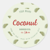 Sticker Rond Tropical Retro Palm Feuille Cercle Candle Jar Étiq (Devant)