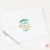 Sticker Rond Tropical Summer Beach Luau Boys 2e anniversaire (Enveloppe)
