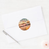 Sticker Rond Tropical Sunset Beach Merci Mariage Faveur (Enveloppe)