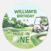 Sticker Rond Trou en un Golf Par tee 1er anniversaire (Devant)