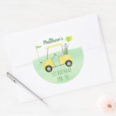 Sticker Rond Trou En Un Golf Premier Anniversaire (Enveloppe)