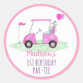Sticker Rond Trou en un rose Golf premier anniversaire (Devant)