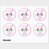 Sticker Rond Trou en un rose Golf premier anniversaire (Feuille)
