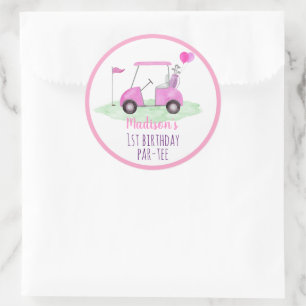 Sticker Rond Trou en un rose Golf premier anniversaire