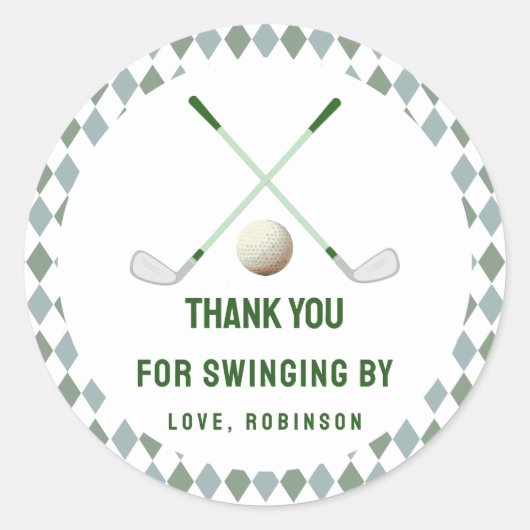 Sticker Rond Trou moderne en un par golf Anniversaire (Devant)