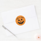 Sticker Rond Trou ou traiter Jack-o'-lantern Orange Halloween (Enveloppe)