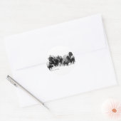 Sticker Rond Troupeau de buffles (Enveloppe)