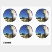 Sticker Rond Troupeau de Chevaux blancs (Feuille)