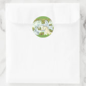 STICKER ROND TROUPEAU DE LICORNES MÉDIÉVALES, CHEVAUX, ÉTALON F (Sac)