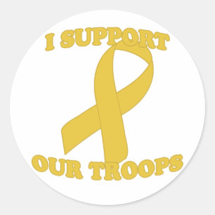 Sticker Rond Troupes de support jaunes