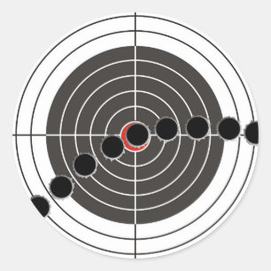 Sticker Rond Trous de balle de mitrailleuse au-dessus de cible