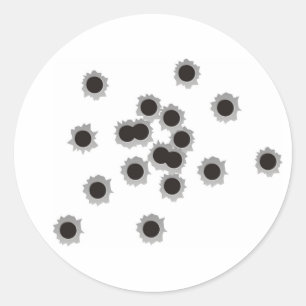 Sticker Rond Trous de balle d'un fusil ou d'une arme à feu,