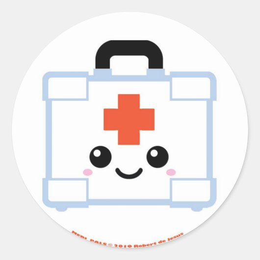 Sticker Rond Trousse de premiers soins de Medi Pals (Devant)