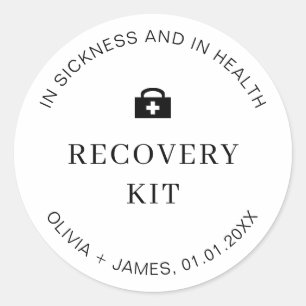 Sticker Rond Trousse de récupération du week-end mariage Hangov