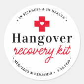 Sticker Rond Trousse de récupération Hangover Favoriser mariage (Devant)