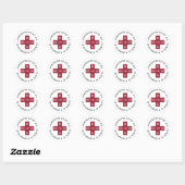 Sticker Rond Trousse de secours | Faveur de mariage (Feuille)