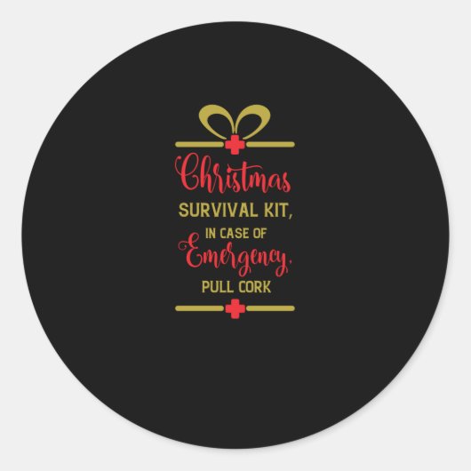 Sticker Rond Trousse de survie (Devant)