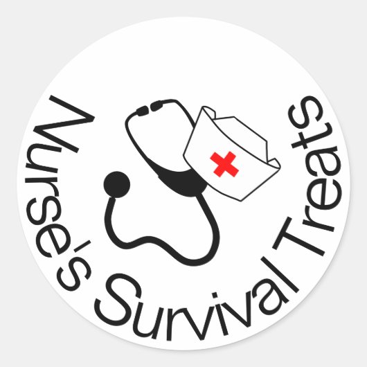 Sticker Rond Trousse de survie infirmière Happy Nurse week auto (Devant)