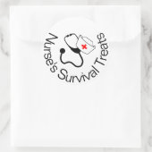 Sticker Rond Trousse de survie infirmière Happy Nurse week auto (Sac)