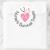 Sticker Rond Trousse de survie infirmière Happy Nurse week auto (Sac)