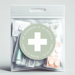 Sticker Rond Trousse d'urgence Sage Green En maladie et en sant