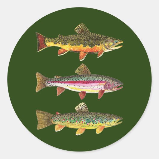 Sticker Rond Trout fishing (Devant)