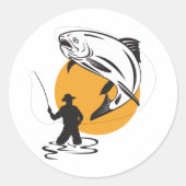 Sticker Rond Trout fishing (Devant)