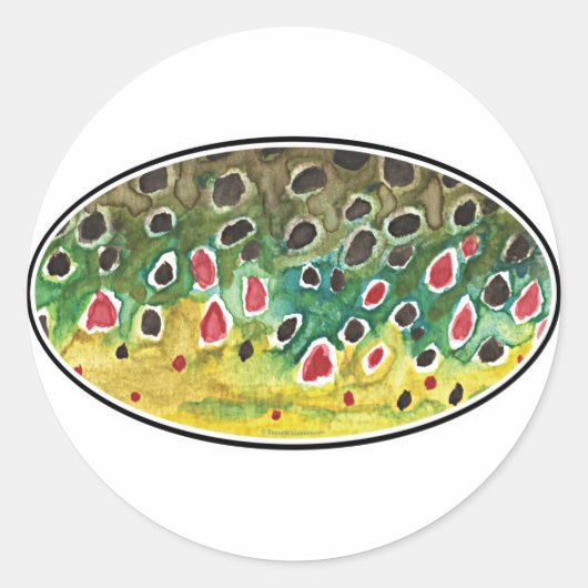 Sticker Rond Trout Fly FIshing (Devant)