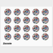 Sticker Rond Trouvé au Beach Marbles (Feuille)
