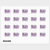 Sticker Rond Trouver Cure 1 EPILEPSY T-Shirts & Cadeaux (Feuille)